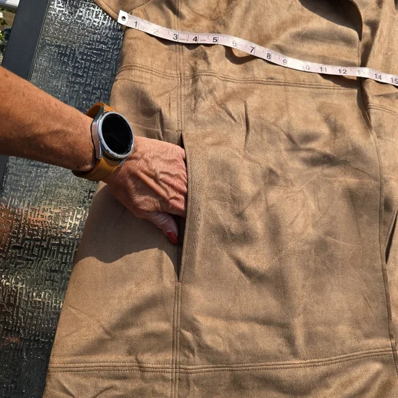 Promesa Faux Suede Long Jacket, Caramel Tan, Size S, NWT - Picture 10 of 11